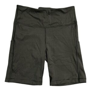 Athleta Biker Shorts Womens M Black Ultimate Stash Pocket 7" High Rise Athletic